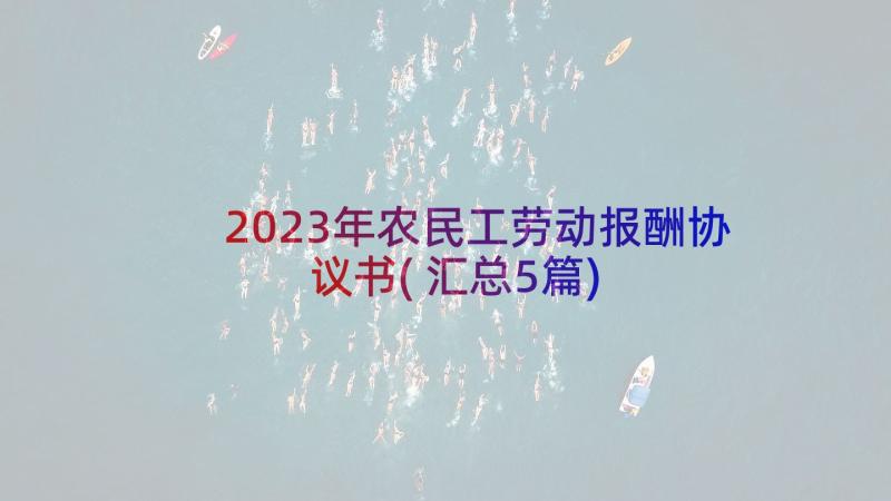 2023年农民工劳动报酬协议书(汇总5篇)