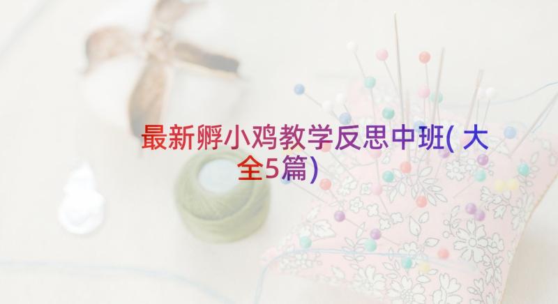 最新孵小鸡教学反思中班(大全5篇)