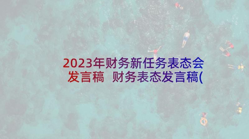 2023年财务新任务表态会发言稿 财务表态发言稿(通用5篇)