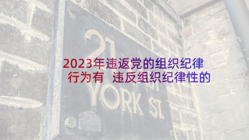 2023年违返党的组织纪律行为有 违反组织纪律性的检讨书(精选5篇)