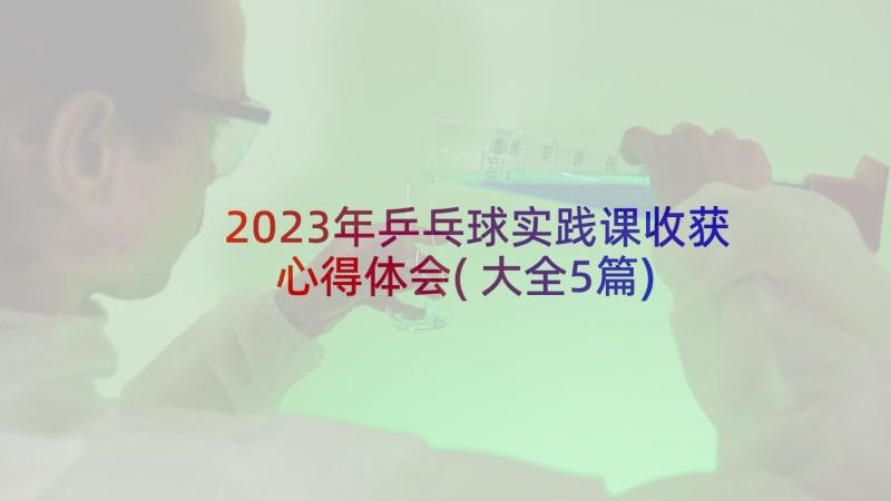 2023年乒乓球实践课收获心得体会(大全5篇)