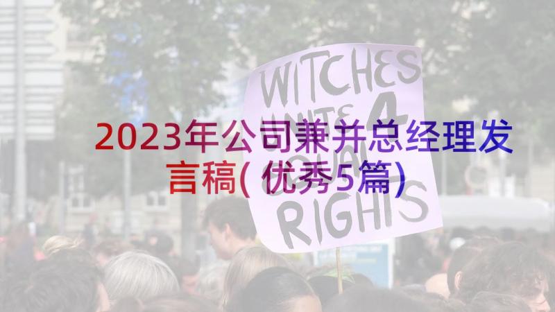 2023年公司兼并总经理发言稿(优秀5篇)