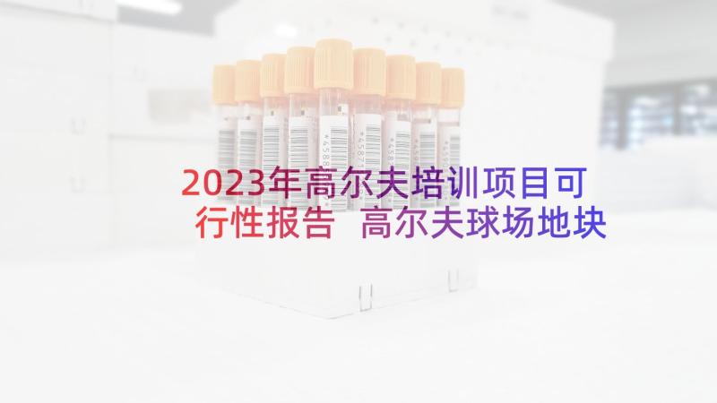 2023年高尔夫培训项目可行性报告 高尔夫球场地块投资可行性分析报告(实用5篇)