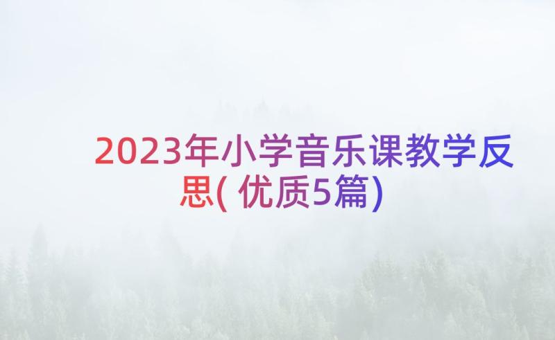 2023年小学音乐课教学反思(优质5篇)