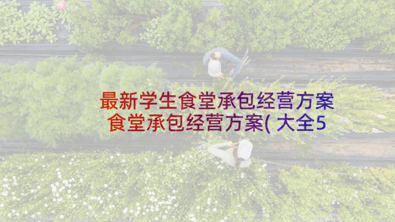 最新学生食堂承包经营方案 食堂承包经营方案(大全5篇)