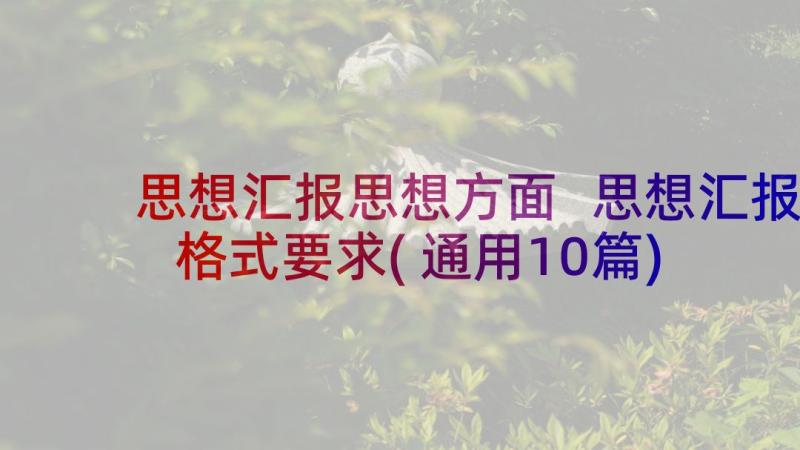 思想汇报思想方面 思想汇报格式要求(通用10篇)