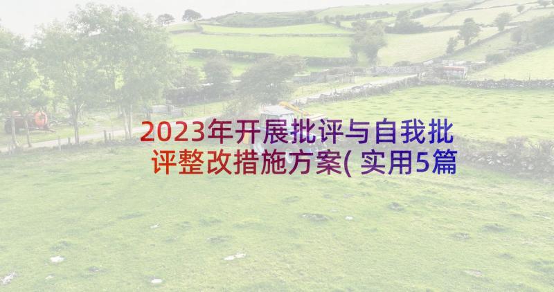 2023年开展批评与自我批评整改措施方案(实用5篇)