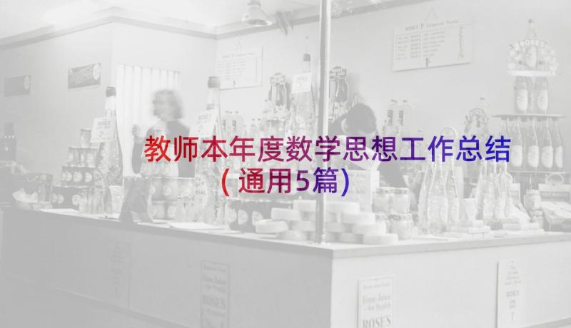 教师本年度数学思想工作总结(通用5篇)