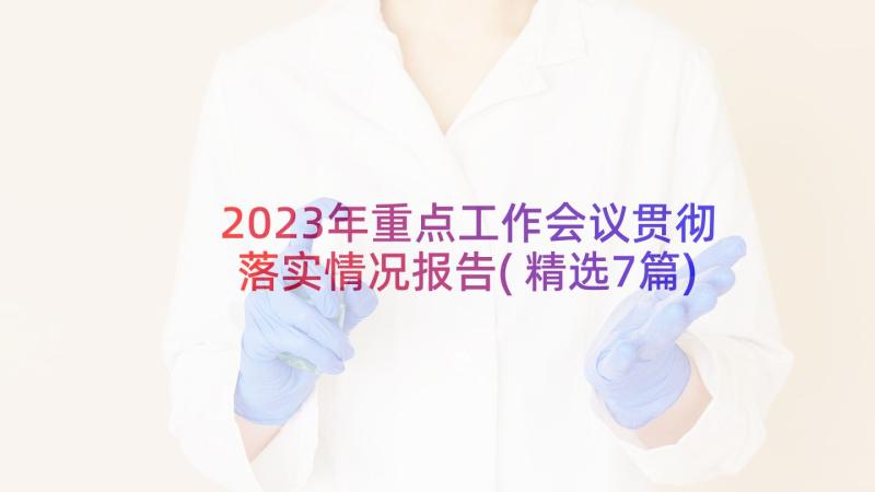 2023年重点工作会议贯彻落实情况报告(精选7篇)