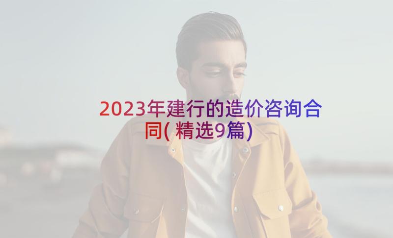 2023年建行的造价咨询合同(精选9篇)