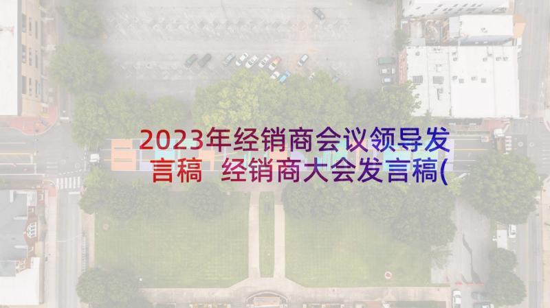 2023年经销商会议领导发言稿 经销商大会发言稿(实用5篇)