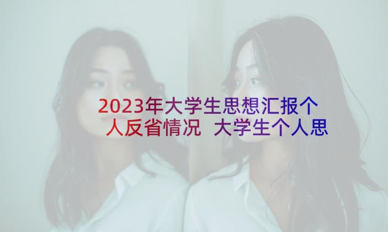 2023年大学生思想汇报个人反省情况 大学生个人思想汇报(实用6篇)