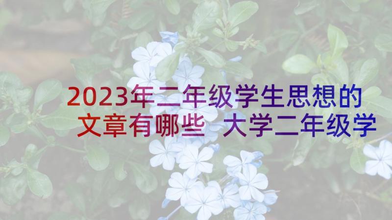 2023年二年级学生思想的文章有哪些 大学二年级学生思想汇报字(实用5篇)