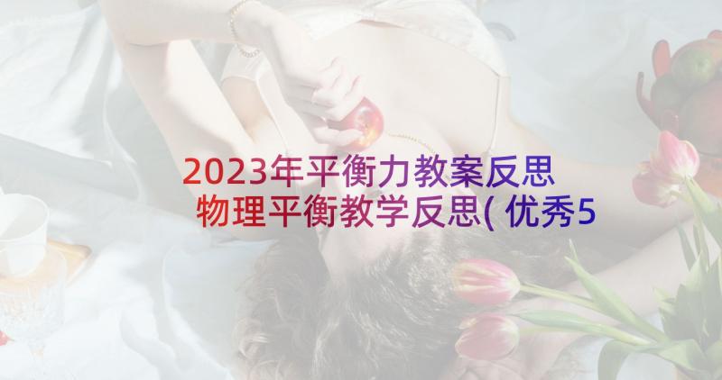 2023年平衡力教案反思 物理平衡教学反思(优秀5篇)