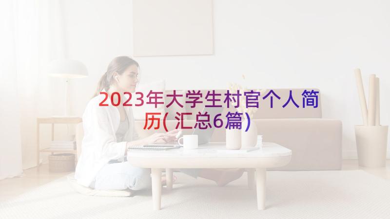 2023年大学生村官个人简历(汇总6篇)