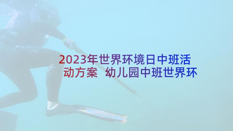 2023年世界环境日中班活动方案 幼儿园中班世界环境日活动方案简单(优质5篇)