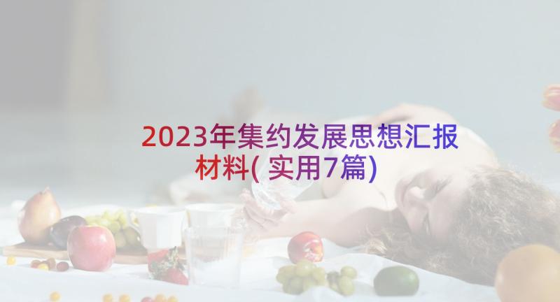 2023年集约发展思想汇报材料(实用7篇)