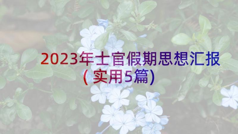 2023年士官假期思想汇报(实用5篇)