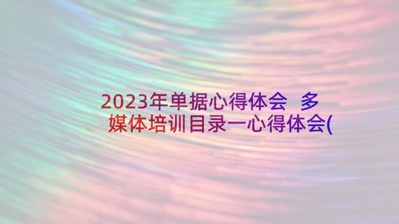 2023年单据心得体会 多媒体培训目录一心得体会(模板5篇)