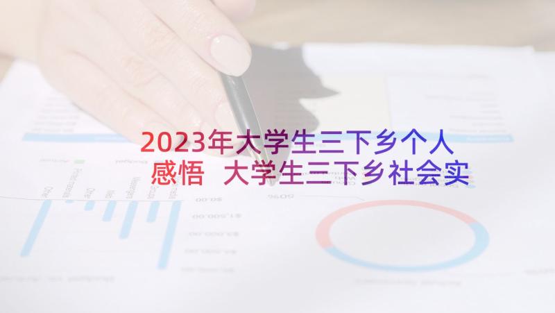 2023年大学生三下乡个人感悟 大学生三下乡社会实践报告(优质8篇)