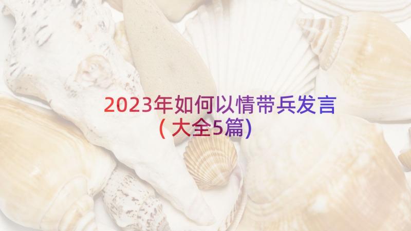 2023年如何以情带兵发言(大全5篇)