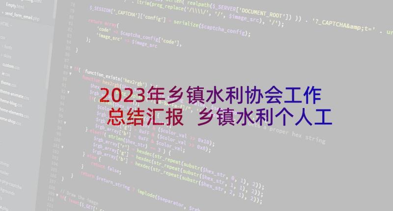 2023年乡镇水利协会工作总结汇报 乡镇水利个人工作总结(大全9篇)