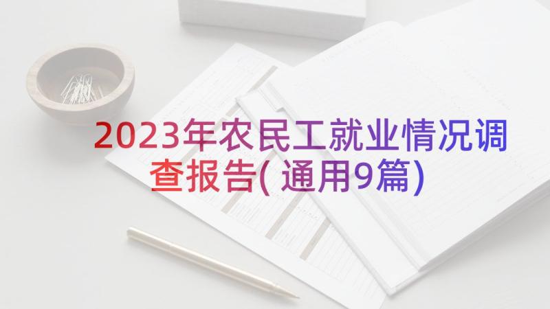 2023年农民工就业情况调查报告(通用9篇)