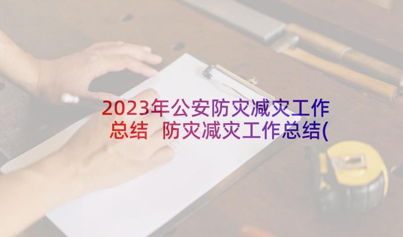 2023年公安防灾减灾工作总结 防灾减灾工作总结(大全7篇)