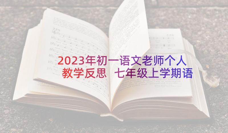 2023年初一语文老师个人教学反思 七年级上学期语文教学反思(优质9篇)