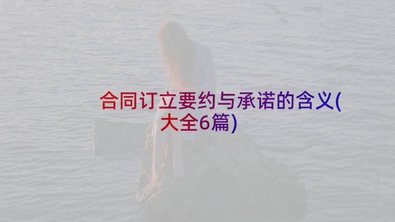 合同订立要约与承诺的含义(大全6篇)