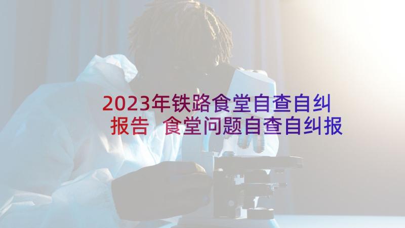 2023年铁路食堂自查自纠报告 食堂问题自查自纠报告(大全5篇)