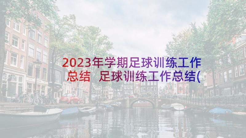 2023年学期足球训练工作总结 足球训练工作总结(模板5篇)