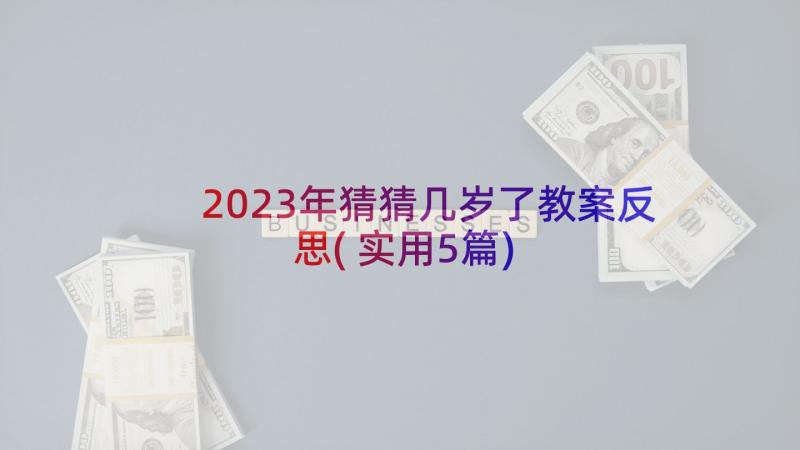 2023年猜猜几岁了教案反思(实用5篇)