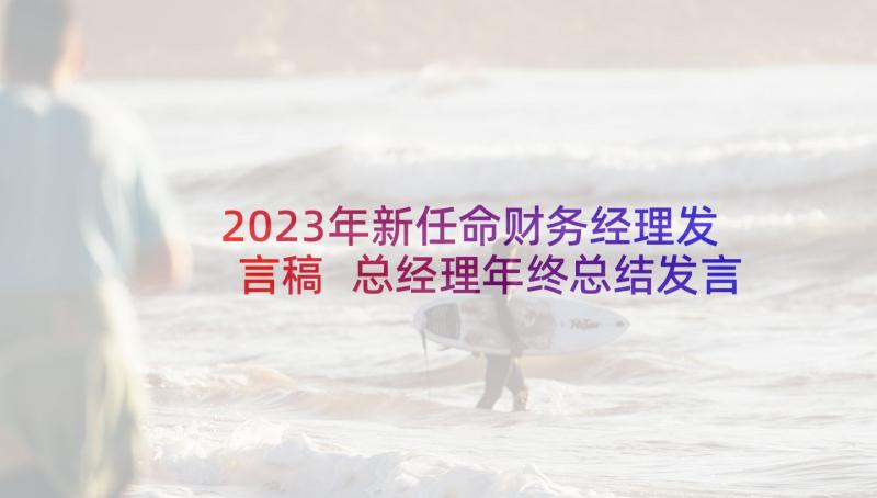 2023年新任命财务经理发言稿 总经理年终总结发言稿(汇总6篇)