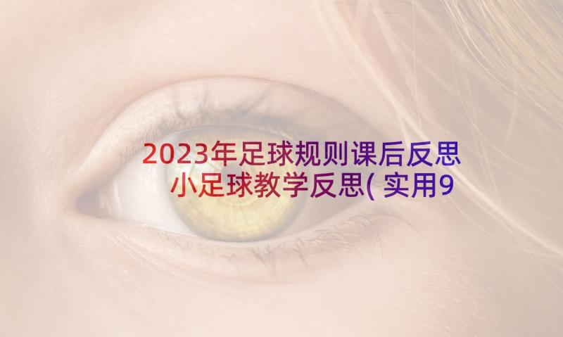 2023年足球规则课后反思 小足球教学反思(实用9篇)