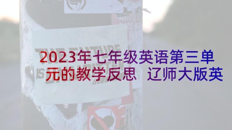 2023年七年级英语第三单元的教学反思 辽师大版英语第三册第五单元教学反思(模板5篇)