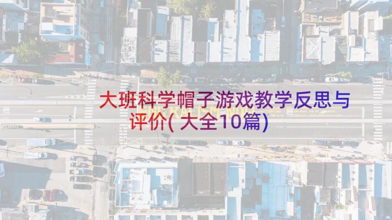 大班科学帽子游戏教学反思与评价(大全10篇)