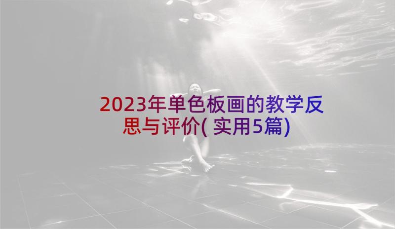 2023年单色板画的教学反思与评价(实用5篇)