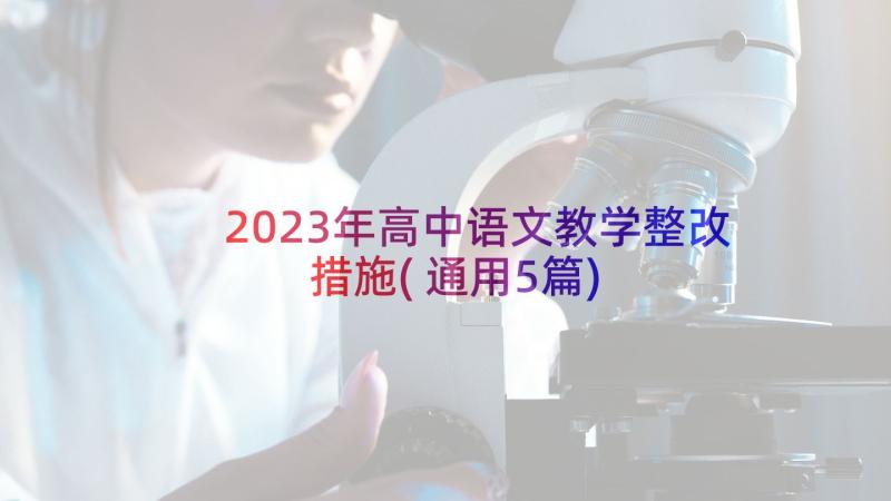 2023年高中语文教学整改措施(通用5篇)