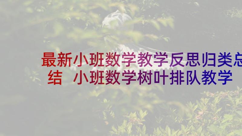 最新小班数学教学反思归类总结 小班数学树叶排队教学反思(汇总7篇)