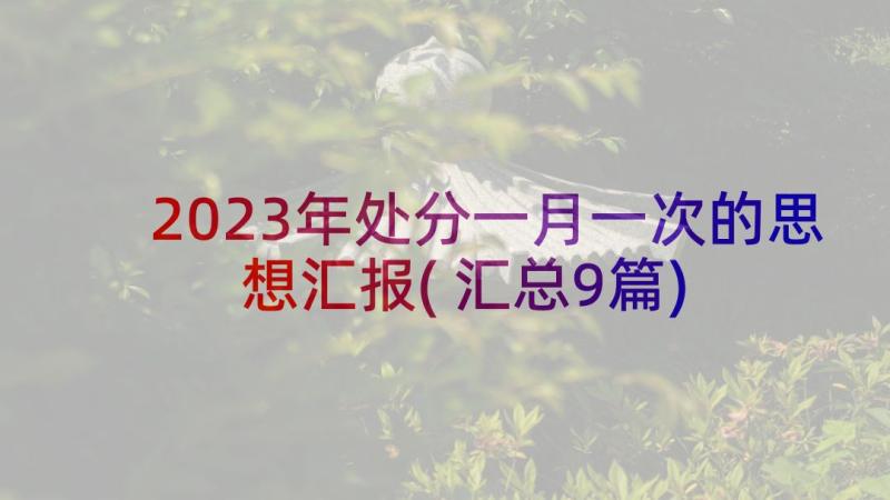 2023年处分一月一次的思想汇报(汇总9篇)