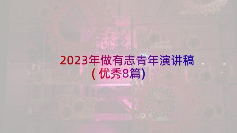 2023年做有志青年演讲稿(优秀8篇)