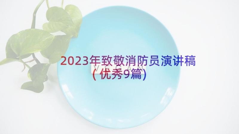 2023年致敬消防员演讲稿(优秀9篇)