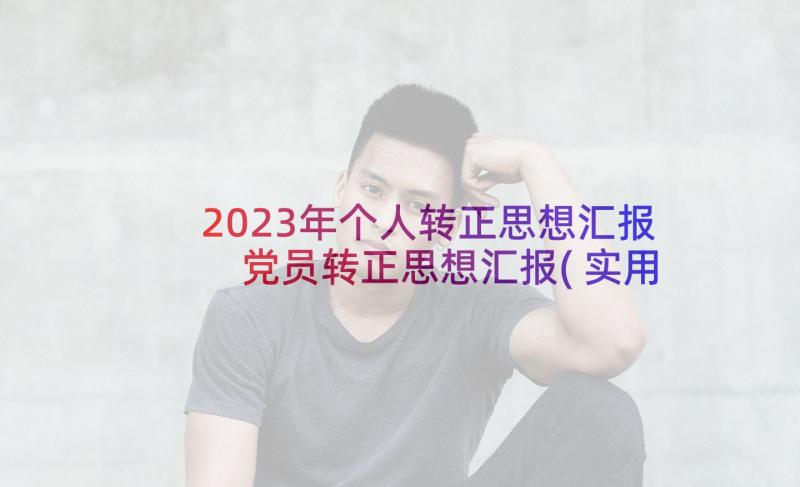 2023年个人转正思想汇报 党员转正思想汇报(实用5篇)