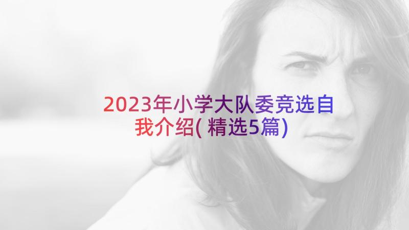 2023年小学大队委竞选自我介绍(精选5篇)