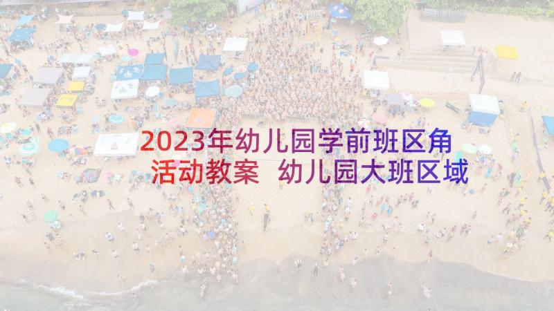 2023年幼儿园学前班区角活动教案 幼儿园大班区域活动计划(通用5篇)