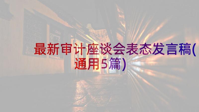 最新审计座谈会表态发言稿(通用5篇)