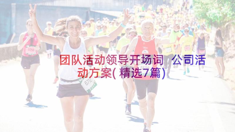 团队活动领导开场词 公司活动方案(精选7篇)