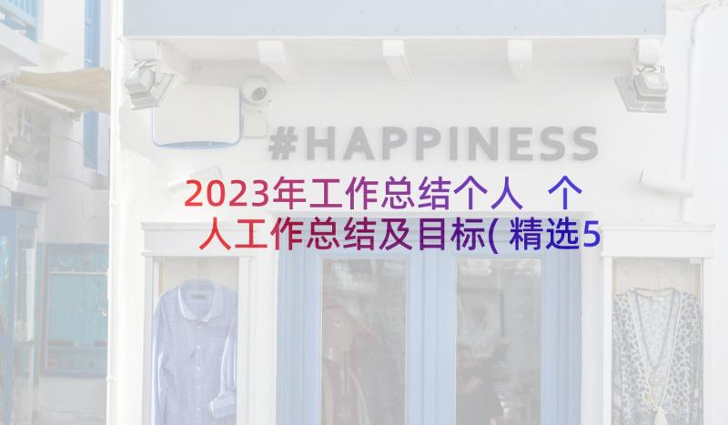 2023年工作总结个人 个人工作总结及目标(精选5篇)