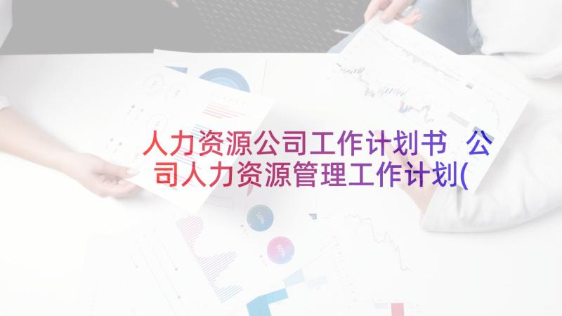 人力资源公司工作计划书 公司人力资源管理工作计划(优质5篇)